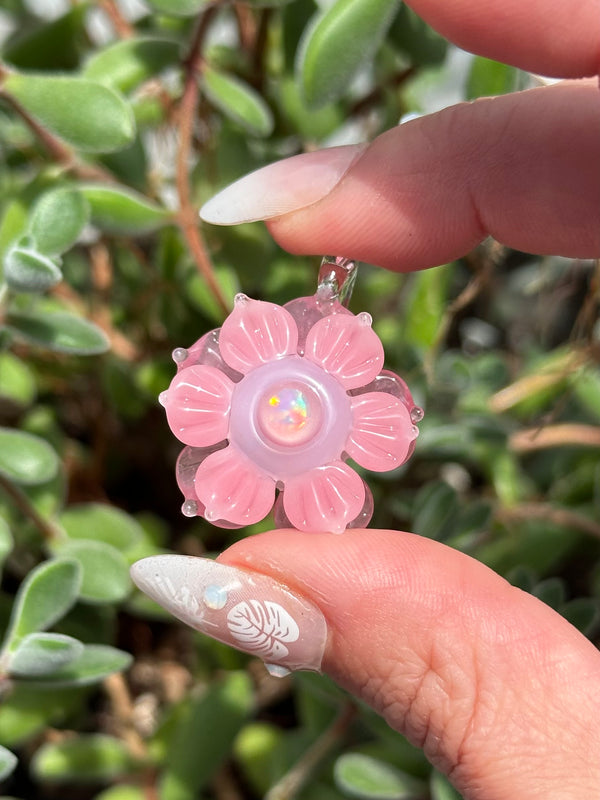 Mini Spinner Flower Pendant Pastel Pinks