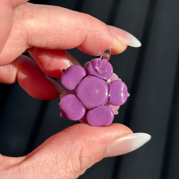 Purple Mini Spinner Flower Pendant