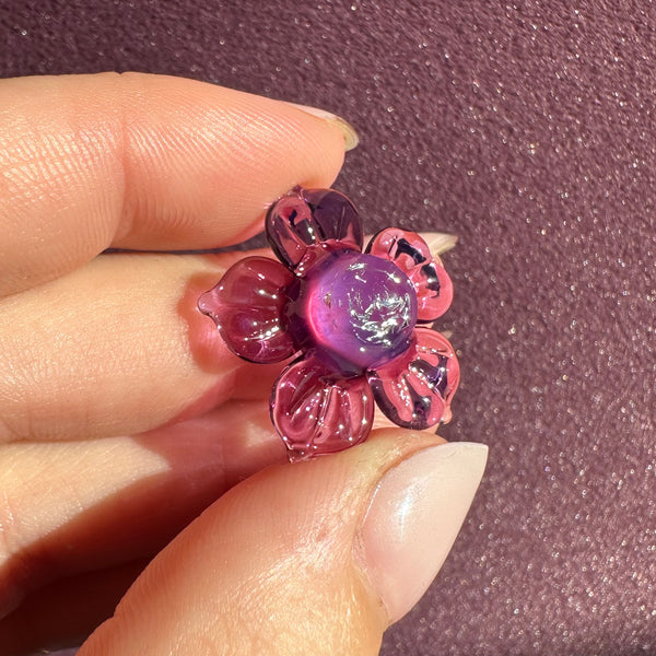 Dichro Flower Pendant - Royal Jelly with Chrome Sparkle