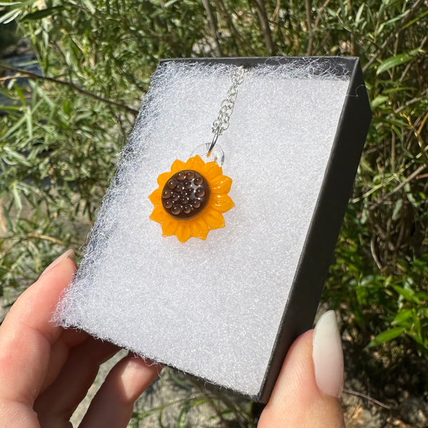 Sunflower Glass Pendant #3