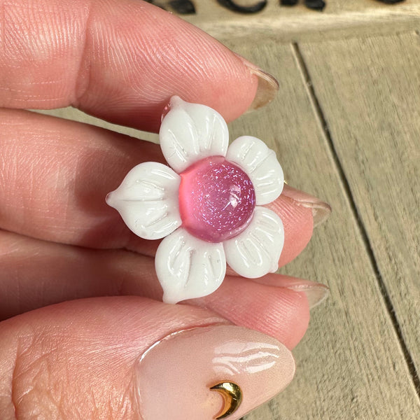 Dichro Flower Pendant - Telemagenta White