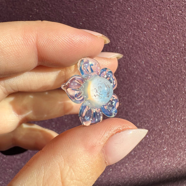 Dichro Flower Pendant - Glopal (UV reactive) with Chrome Sparkle