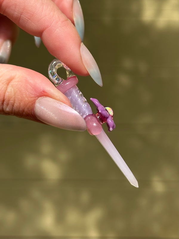Flower Blade Pendant Pink & Purple