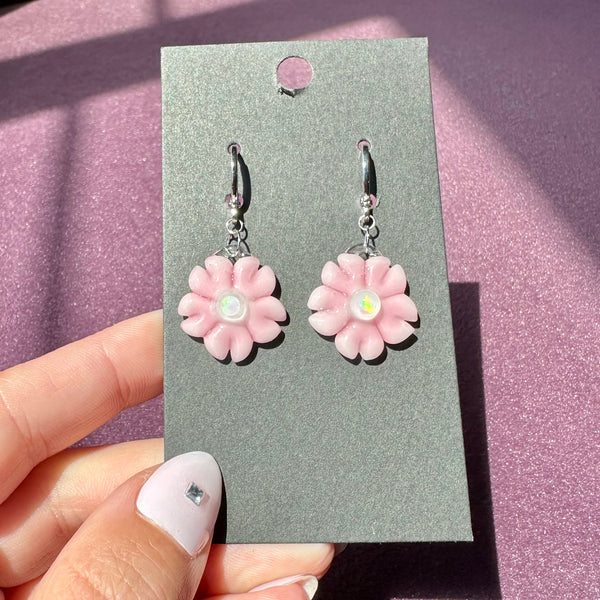 Cherry Blossom Earrings #2 2mm Opal
