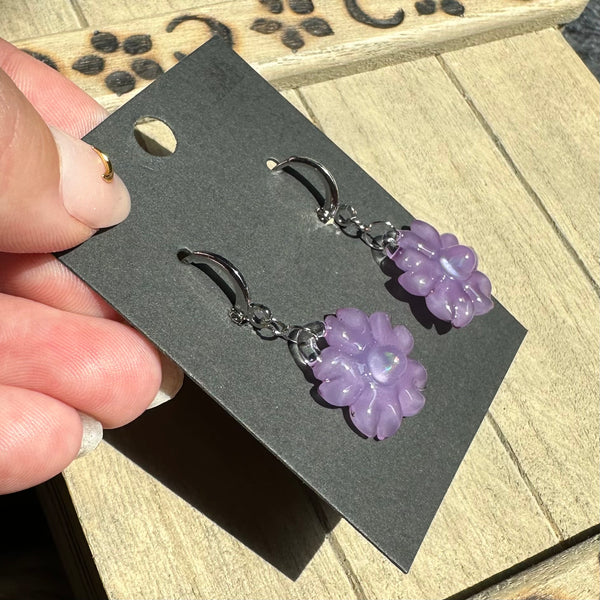 Purple Cherry Blossom Earrings