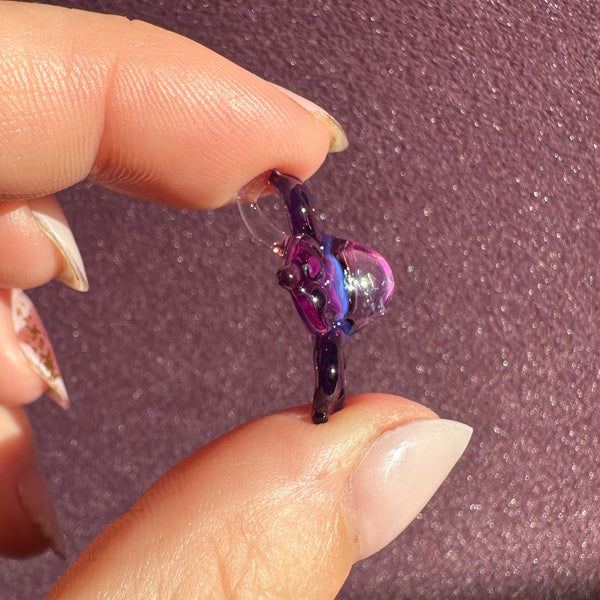 Dichro Flower Pendant - Royal Jelly with Chrome Sparkle