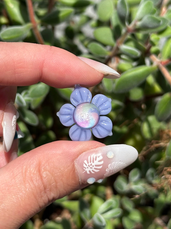 Pastel Rainbow Dichro Flower Light Periwinkle