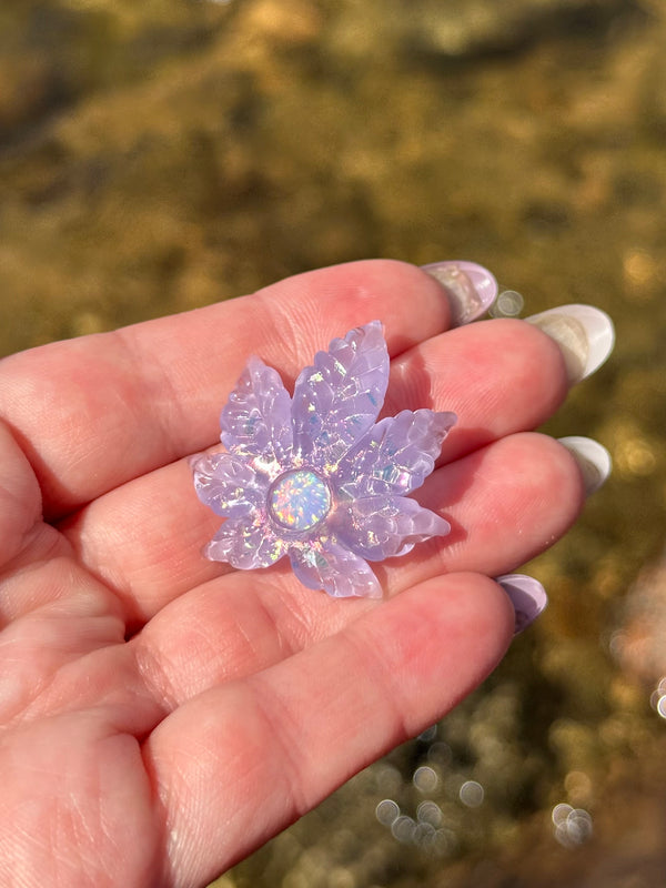 Sparkly Canna Leaf Pastel Purple