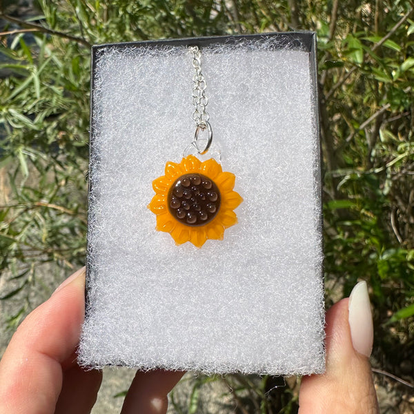 Sunflower Glass Pendant #3