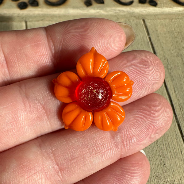 Dichro Flower Pendant - Red Orange