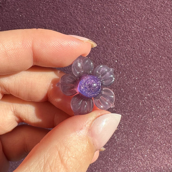 Dichro Flower Pendant - Wildberry and Royal Jelly with Purple Sparkles