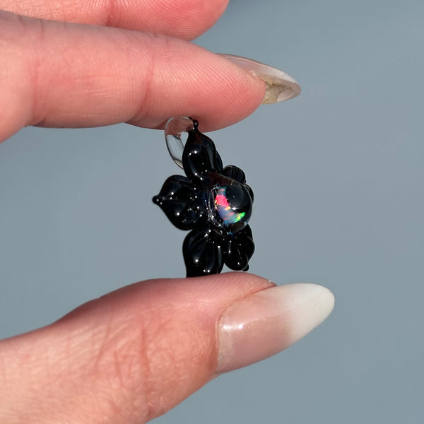 Opal & Dichro Flower Pendant Black Moon