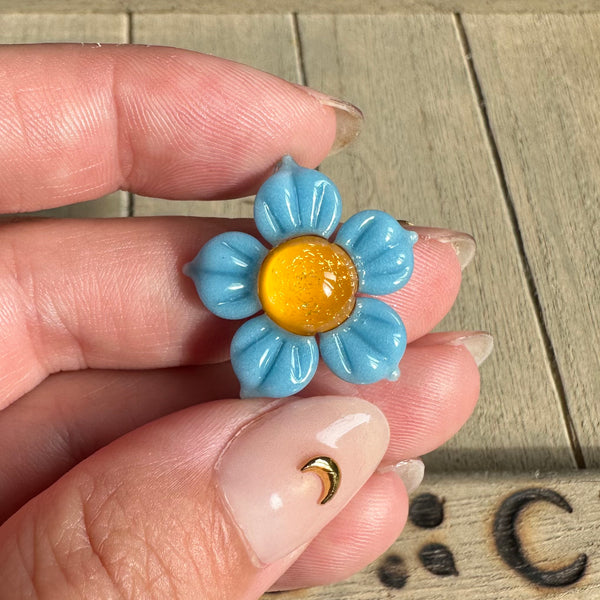 Dichro Flower Pendant - Blue and Yellow