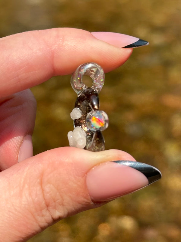 Small Electrum Moon Spinner w/ Clouds