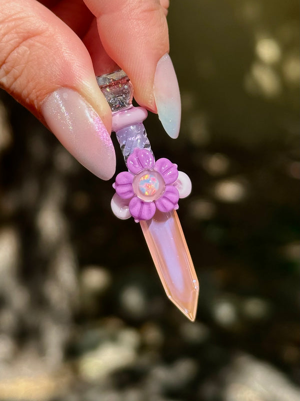 Flower Blade Pendant Pastel Purple & Pink