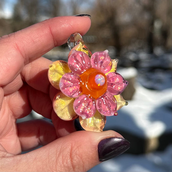 Pastel Sunset Double Layer Spinner Flower Pendant