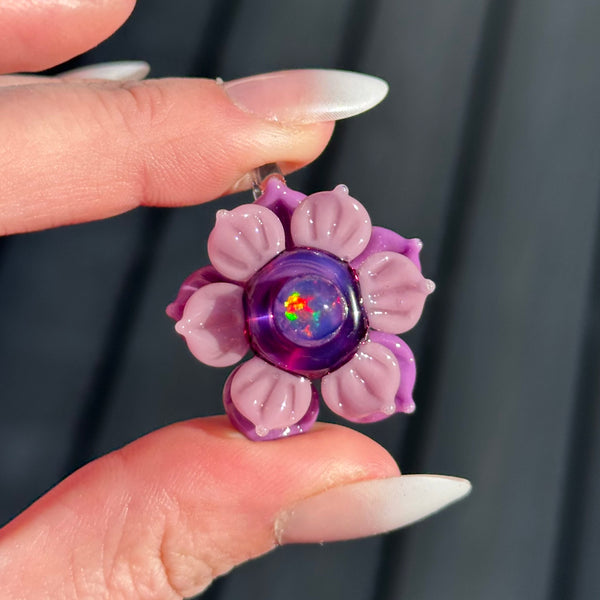 Purple Mini Spinner Flower Pendant