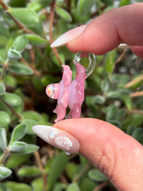 Mini Spinner Flower Pendant Pastel Pinks