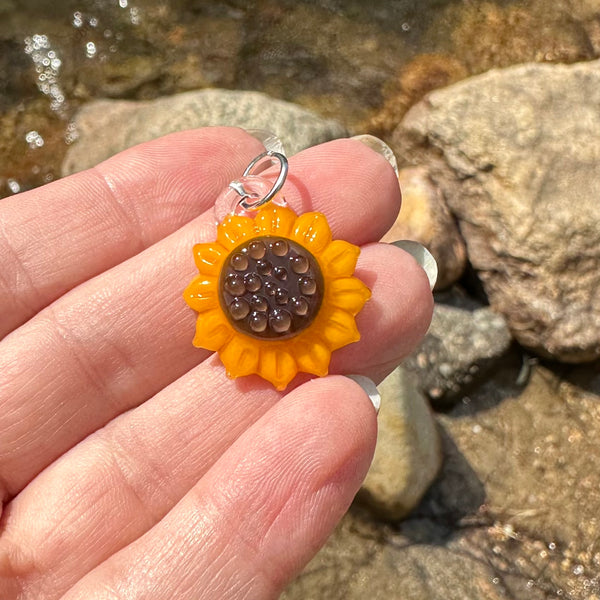 Sunflower Glass Pendant #3