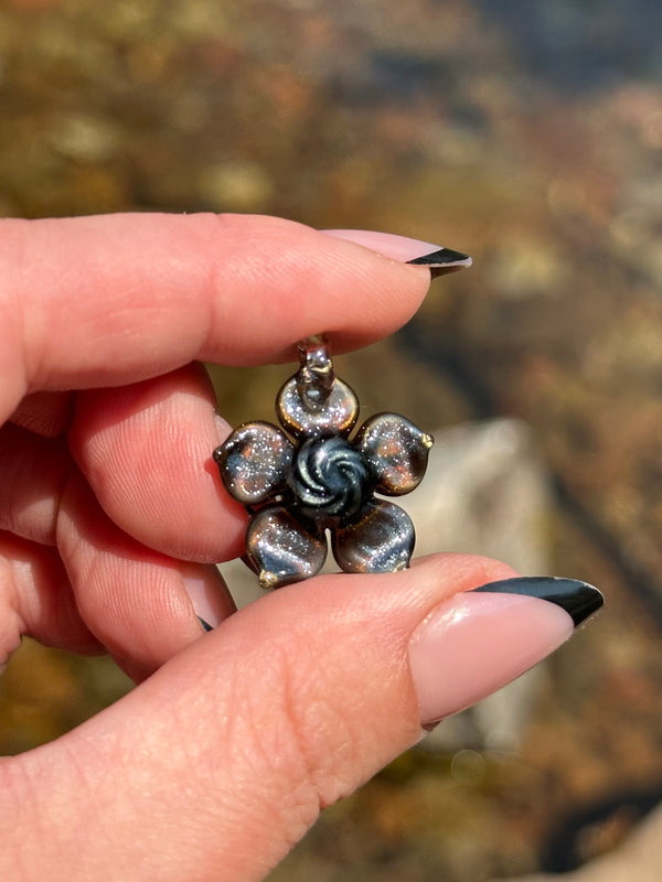 Electrum Dichro Flower Pendant #2
