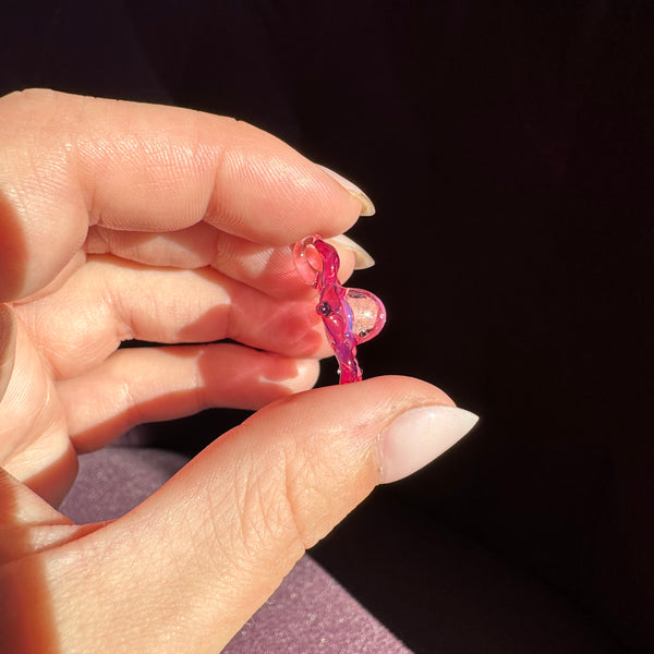 Dichro Flower Pendant - Telemagenta with Pink Sparkle