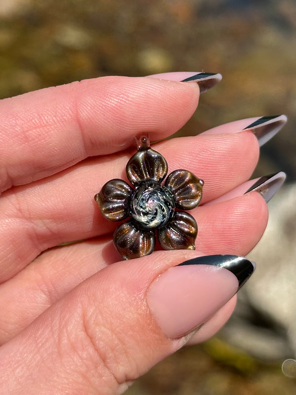Electrum Dichro Flower Pendant #2