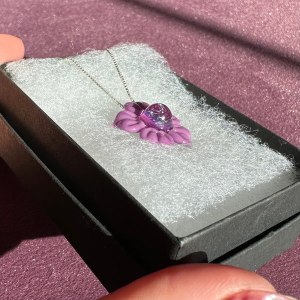 Dichro Flower Pendant Spring Purple & Royal Jelly