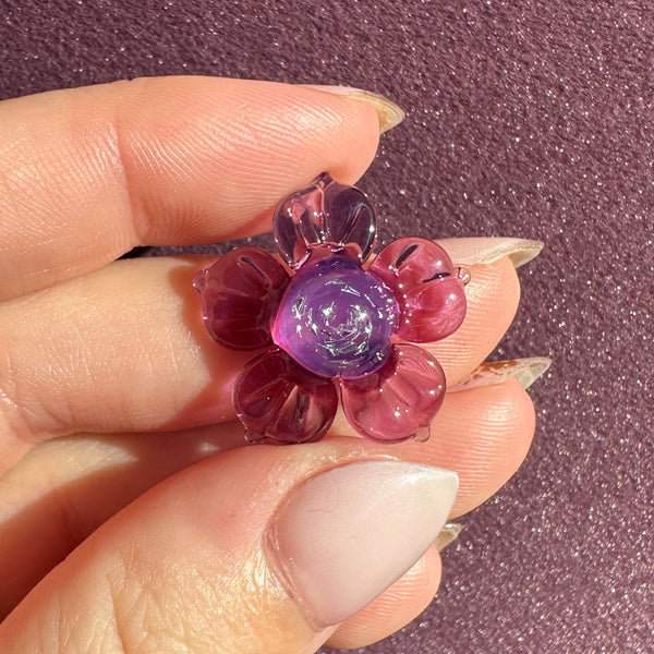 Dichro Flower Pendant - Royal Jelly with Chrome Sparkle