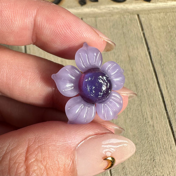 Dichro Flower Pendant - Royal Jelly Purple Satin