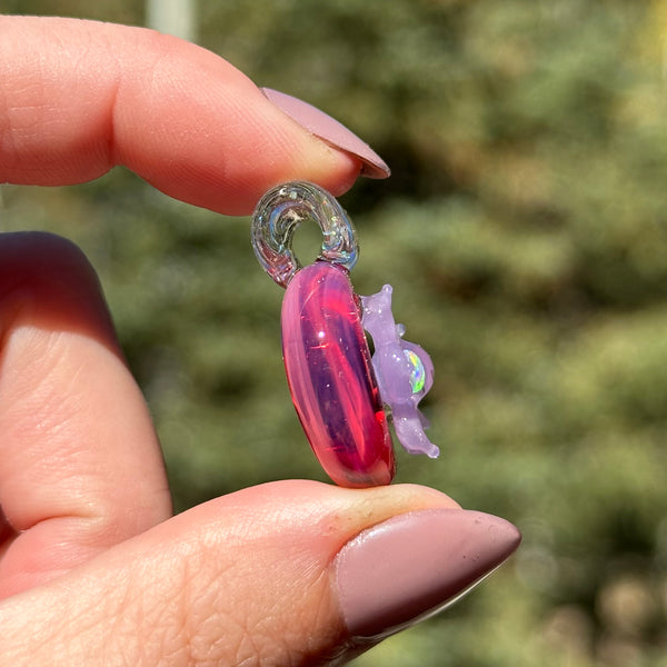 Floral Moon Pendant Pink