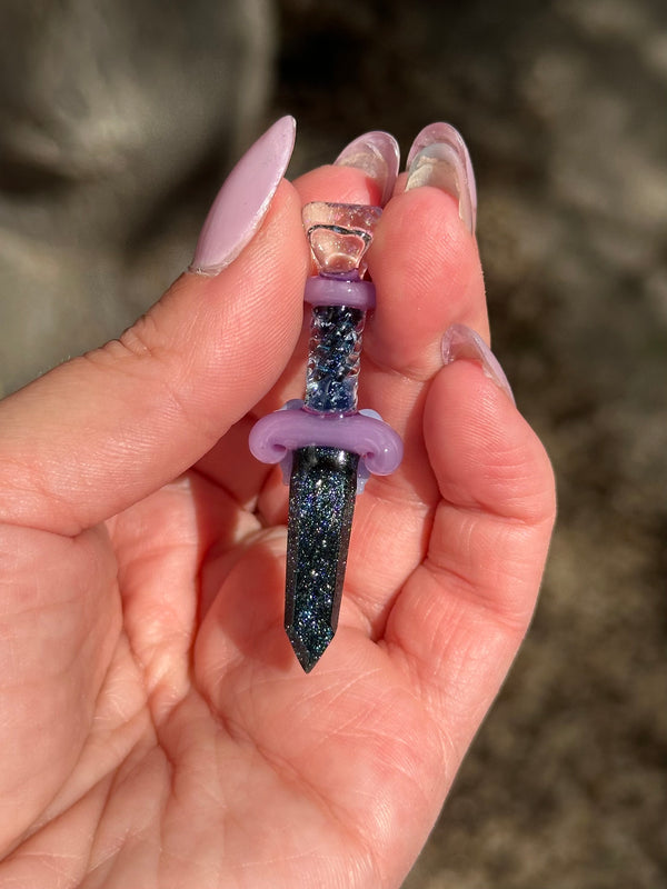 Flower Blade Pendant Sparkle Blue & Purple