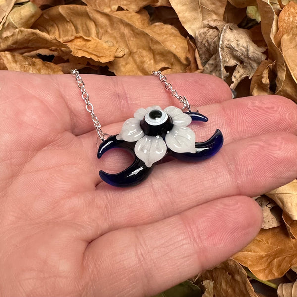Triple Moon w/ Flower - Evil Eye glow-in-the-dark