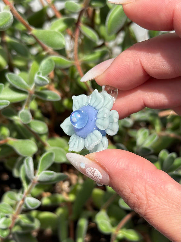 Mini Spinner Flower Pendant Blue Mint