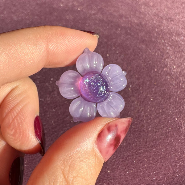 Dichro Flower Pendant Purple Satin & Royal Jelly
