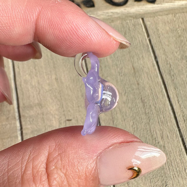 Dichro Flower Pendant - Peach Purple Satin