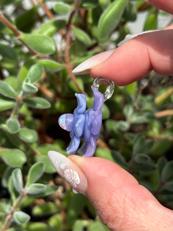 Mini Spinner Flower Pendant Periwinkle Purple