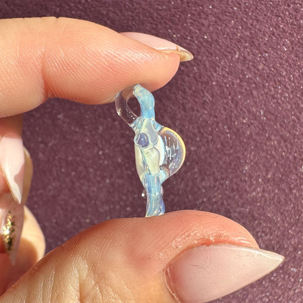 Dichro Flower Pendant - Glopal (UV reactive) with Chrome Sparkle