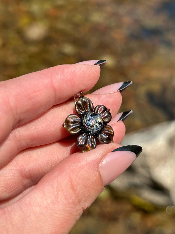 Electrum Dichro Flower Pendant #2