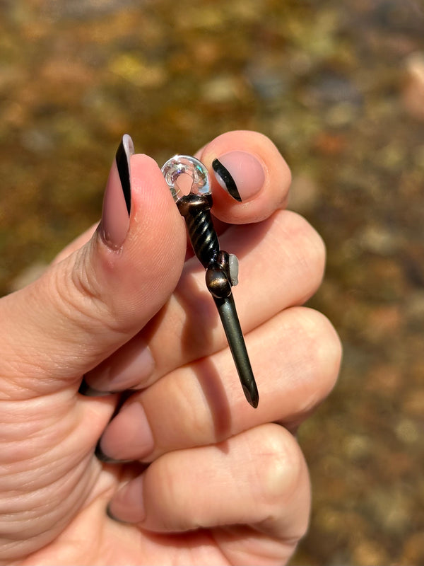 Electrum Mini Blade Pendant w/ Heart