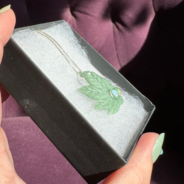 Sculpted Canna Leaf Pendant Mint