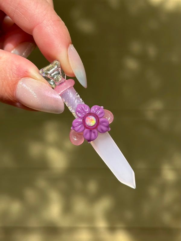 Flower Blade Pendant Pink & Purple