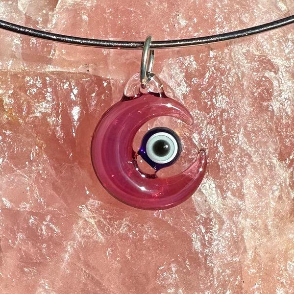 Evil Eye Protection Moon Pendant Telemagenta