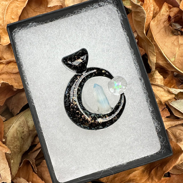 Moon Crystal Spinner - Black & Gold with uv glopal crystal