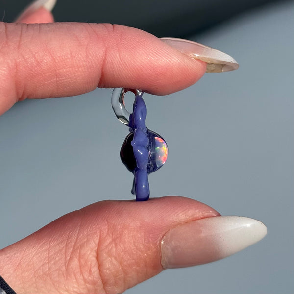 Opal & Dichro Flower Pendant Periwinkle