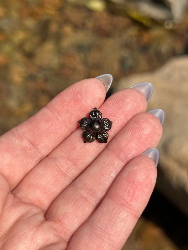 Tiny Electrum Flower Charm #1