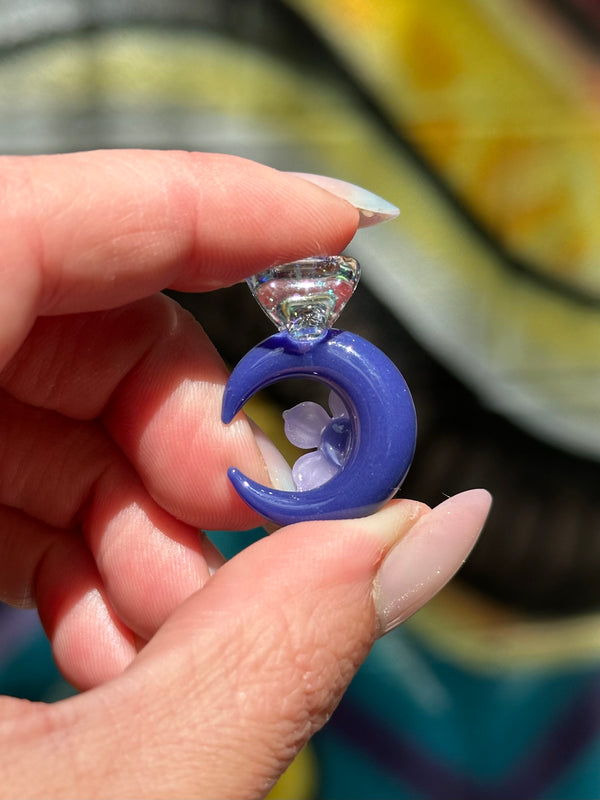 Mini Floral Moon Pendant Hyacinth