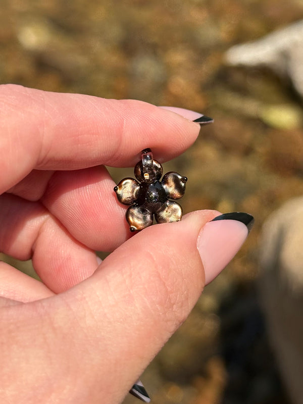 Tiny Electrum Flower Charm #2
