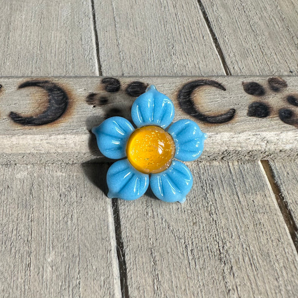 Dichro Flower Pendant - Blue and Yellow