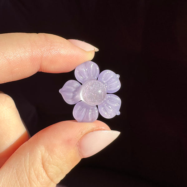 Dichro Flower Pendant - Pastel Purple with Purple Sparkle