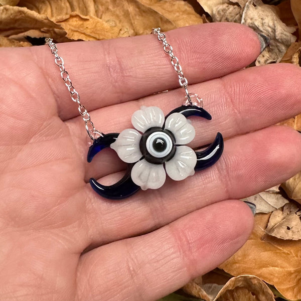 Triple Moon w/ Flower - Evil Eye glow-in-the-dark